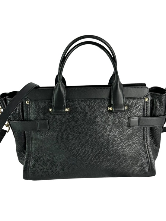 Genuine COACH Black Pebbled Leather Swagger 2 Way Satchel Shoulder 
